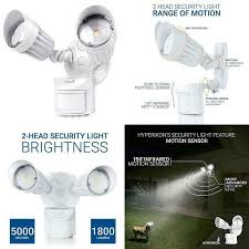 Hyperikon Led Outdoor Flood Security Light With Motion Sensor 20w 2 Head Whit 726084241657 Ebay