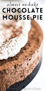 Almost No Bake Chocolate Mousse Pie Mousse Recipes Easy Easy Chocolate Desserts Chocolate Dessert Recipes