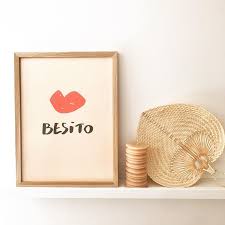 Notre Poster Besito Pour Envoyer Plein De Bisou De Loin Aux Personnes Qu On Aime Alinedvne Place Card Holders Place Cards Cards