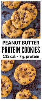 Healthy Homemade Peanut Butter Protein Cookies Low Carb And Just 112 Calories With 7 Gram Peanut Butter Protein Cookies Healthy Protein Snacks Protein Cookies