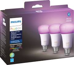 In 2016 philips hue released their first smart bulbs that required a bridge to operate using philips hue with bluetooth or bridge. Philips Hue White Color Ambiance A19 Bluetooth Led Smart Bulbs 3 Pack Multicolor 562785 Best Buy