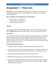 Depending on the type of payment, create your payment in one of the following ways: Petty Cash Assignment Shannon Mccourt Cash Cheque