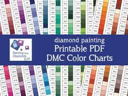 Printable Pdf Dmc Color Charts Diamond Painting Drill Color Etsy Dmc Floss Chart Diamond Painting Color Chart