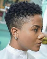 Short tight afro with shaved side. Natural Short Hairstyles For Black Women Tapered Twa