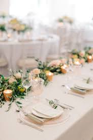 English Garden Wedding With Mediterranean Accents Ruffled Garden Wedding Centerpieces Head Table Wedding Head Table Wedding Decorations