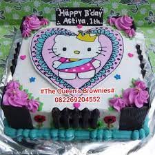 Jual kue ulang tahun model hello kitty diameter 16 cm kue coklat jakarta barat stelete cake tokopedia. Hello Kitty Model Baru Bosan Model The Queen S Brownies