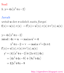 Berikut telah kami kumpulkan beberapa contoh soal turunan yang bisa anda gunakan untuk latihan. Materi Fungsi Turunan Dan Contoh Soal Jawabanku Id