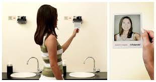 See Yourself Instantly The Polaroid Picture Bathroom Mirror Polaroid Pictures Guerilla Marketing Advertising