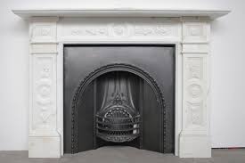 Beautiful light white marble with a light gray vein. Antique Mid 19th Century Victorian Fireplace Surround In Figured White Statuary Marble Nostalgia
