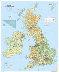Large British Isles Uk Physical Map Vinyl 120 X 100 Cm Gm Tiger Moon The Tiger Moon Trading Compa British Isles Map British Isles Digital Elevation Model