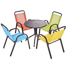 Amazon Com Costzon Kids Table Set 5 Pieces Patio Activity Table And Chairs Set Gateway Kids Dining Table Patio Dining Table Dining Table Chairs