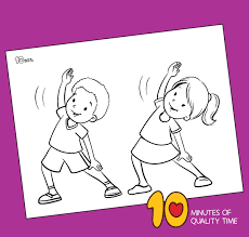Click on each small picture to view full picture. Kids Exercise Coloring Page 10 Minutes Of Quality Time