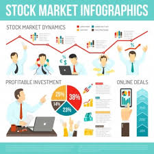 Financial stock exchange market charts logo. Free Vector Stock Market Infographics