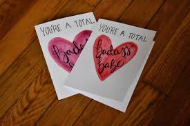 Excited To Share This Item From My Etsy Shop Watercolor Valentines Day Card You Re A Badass Babe Ca Gifts Forbest Friend Valentines Cards Cards For Friends