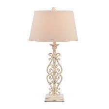 The edie table lamp's textured prismatic glass shade is our take on retro light fixtures. Weathered White Scroll Table Lamp Kirklands