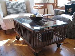 Homespun Living A Repurposed Chicken Crate Crate Coffee Table Coffee Table Diy Coffee Table