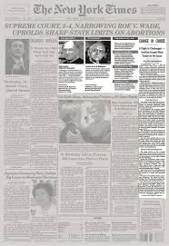 The Supreme Court Supreme Court 5 4 Narrowing Roe V Wade Upholds Sharp State Limits On Abortions The New York Times