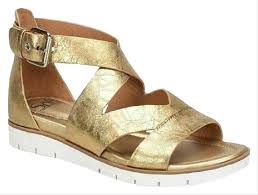 eürosoft by söfft antique gold mirabell leather criss cross strappy sandals size us 7 5 regular m b