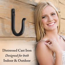 Railroad Spike Cast Iron Hooks 10 Pack Blacksmith, Wall Mounted, Decorative  Cast Iron Vintage Hooks for Coats or Pots in Pantry black