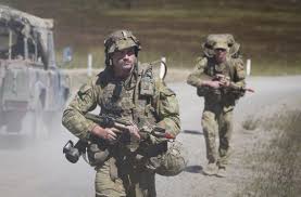 Australian Army Soldiers From The 6th Battalion Royal Australian Regiment Patroling During Exercise Blue Dog 2 In Shoalwater Bay Training Area Near Rockhampt