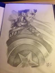 Original Drawing Of Mine Featuring Chris Evans As Captain America 9x12 Pictures Are Taken Inside Por Marvel Drawings Captain America Art Avengers Drawings