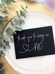 Black And White Thank You For Being Our Master Of Ceremonies Etsy Wedding Cards Bridal Party Gifts Mc Gifts