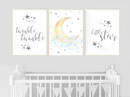 Twinkle Twinkle Little Star Nursery Decor Neutral Cloud And Etsy Nursery Decor Neutral Stars Nursery Decor Moon Nursery