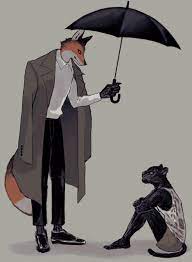 Fox and Panther (Art by @K0BIT0WANI on twitter) : r/furry