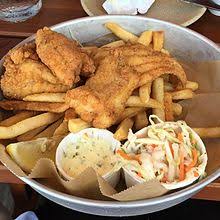 As the name says, it is made of chips and a deep fried fish fillet. Fish And Chips Wikipedia