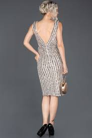 Gold Kisa Sirt Dekolteli Pul Payetli Davet Elbisesi Abk671 2020 Elbise Modelleri Elbise The Dress
