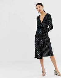 Warehouse Wrap Dress In Black Pattern Dresses Maxi Dress Prom Snake Print Dress