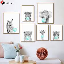 Mint green kitchen wall decor. Pink Mint Green Safari Animals Baby Girl Nursery Wall Art Pictures Elephant Giraffe Decor 3 Unframed Prints Home Decor Home Kitchen