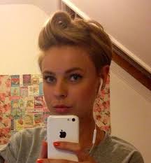 The hair on both sides needs to be brushed upwards and carefully arranged into small. Messy Punky Victory Roll For Short Hair Short Hair Styles Pinup Hair Short Victory Rolls Short Hair
