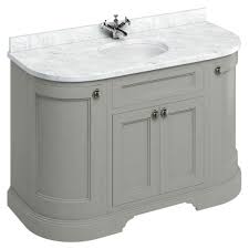 They open up a range of design opportunities for creating shelves or capping off furniture. Burlington 134 4 Door Curved Vanity Unit Minerva Worktop With Basin Dark Olive