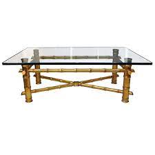 Living room modern double layer bamboo coffee tea table 100x50x40cm f household. Hollywood Regency Gold Bamboo Coffee Table 1stdibs Com Tropical Furniture Tropical Decor Tropical Home Decor