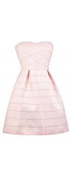 Lily Boutique Belle Of The Soiree Textured Strapless Dress In Light Blush 48 Light Pink A Line Dress Party Dress Teens Dresses For Teens