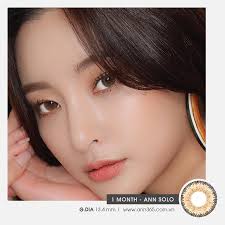 Giảm giá Lens nâu cho cô dâu, dự tiệc không khô mắt dùng 30 ngày màu nâu  cam ann solo ann365 hàn quốc