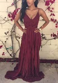 Laut dieser kann jedem menschen eine bestimmte farbtabelle zugeordnet werden. Weinrot Spitze Spaghettitrager Ruckenfreies V Ausschnitt Maxikleid Partykleid Ballkleid Maxikleider Kleider