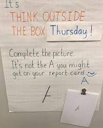 It S Think Outside The Box Thursday Complete The Picture One Thing Is For Sure It S Not A Snowm Thinking Outside The Box Teacher Activities Online School