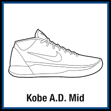 You can choose other coloring pages for kids from basketball coloring. Nike Kobe A D Mid Sneaker Coloring Pages Created By Kicksart