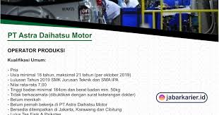 Psikotes merupakan salah satu bagian dari tahap proses perekrutan karyawan dibanyak perusahaan. Lowongan Pt Astra Daihatsu Motor Pendaftaran Via Bkk Smkn 2 Ciamis Lowongan Kerja Terbaru Tahun 2020 Informasi Rekrutmen Cpns Pppk 2020