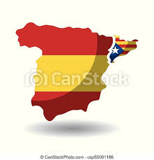 Spain has a good train system and larger cities have good systems of public transportation. Spain Map And Catalonia Flag Independence Vector Illustration Canstock