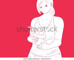 Manga Illustration Mother Breastfeeding Baby Stock Illustration 1522311476  | Shutterstock