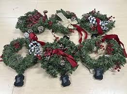 Amazon.com: Ceenna Set of 6 Prelit Lighted Christmas Wreath 15 Inch Prelit  Christmas Wreath with Large Buffalo Bow Battery Operated with 8 Modes Timer  Remote Holiday Indoor Outdoor Decor (Bright,Stylish) : Home