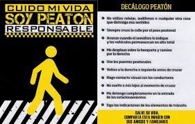 Resultado De Imagen Para Decalogo Del Peaton Responsable Peaton Decalogo Banquetas