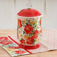 Love pioneer woman's bright fun patterns and colors? The Pioneer Woman Pioneer Vintage Floral 10 Inches Canister With Acrylic Knob 85081398017 Ebay