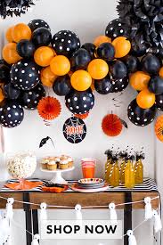 Balloons Plates Cups And All The Other Essentials To Make Your Halloween Party The Most Spo In 2020 Birthday Halloween Party Halloween Party Kids Fun Halloween Decor