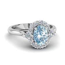Aquamarine engagement rings come in many styles and designs. High Profile Aquamarine Halo Engagement Ring In 18k White Gold Fascinating Diamonds