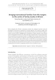 Available when talking about blended families, it is almost always necessary to discuss divorce because one or both partners in second marriages are divorced. Pdf Bringing Transnational Families From The Margins To The Centre Of Family Studies In Britain