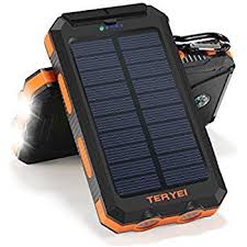 Solar Charger Teryei Solar Power Bank 15000mah External Backup Outdoor Cell Phone Battery Charger With Dual Us Solar Power Bank Power Bank Case Solar Power Diy